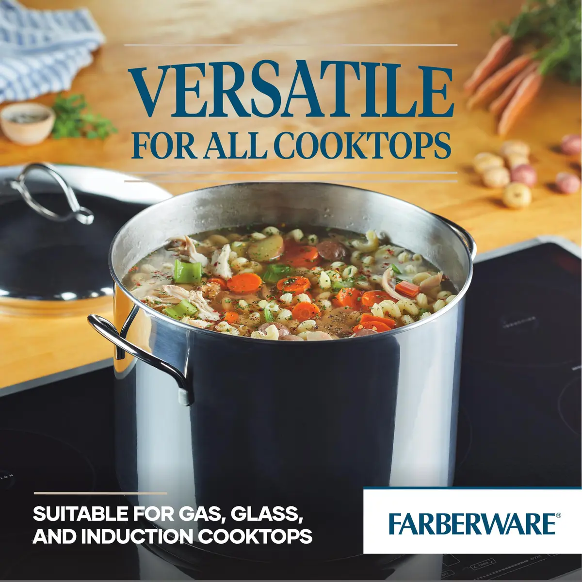 Farberware Classic Series 16 Quart Stock Pot with Lid | Stainless Steel, Oven & Dishwasher Safe - view 3
