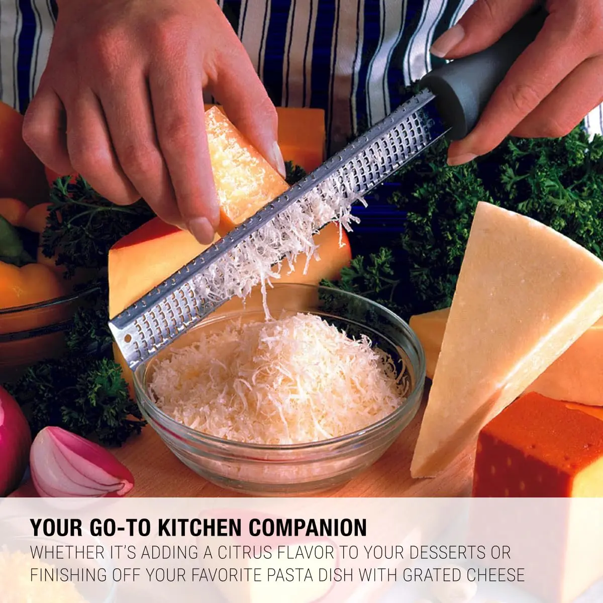 Microplane Classic Zester Grater, Black | Ultra Sharp Stainless Steel Blades - view 6