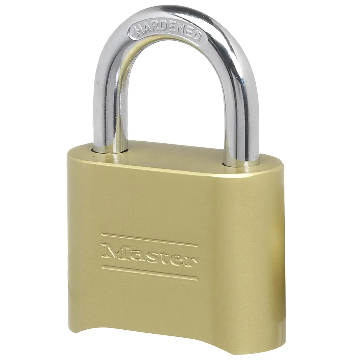 Master Lock 175D Resettable Combination Padlock Outdoor Brass Lock, 2-Inch Shackle (51mm) | 10,000 Combinations - main product image
