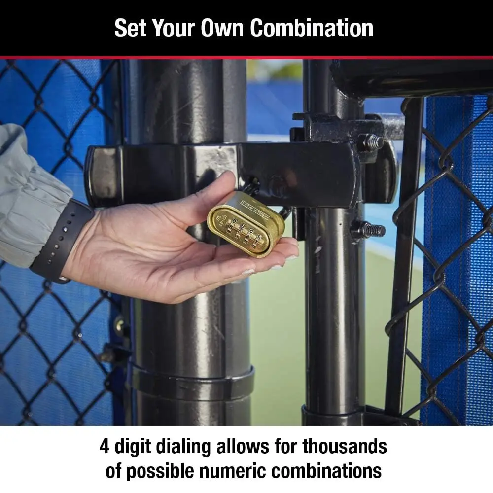 Master Lock 175D Resettable Combination Padlock Outdoor Brass Lock, 2-Inch Shackle (51mm) | 10,000 Combinations - view 3