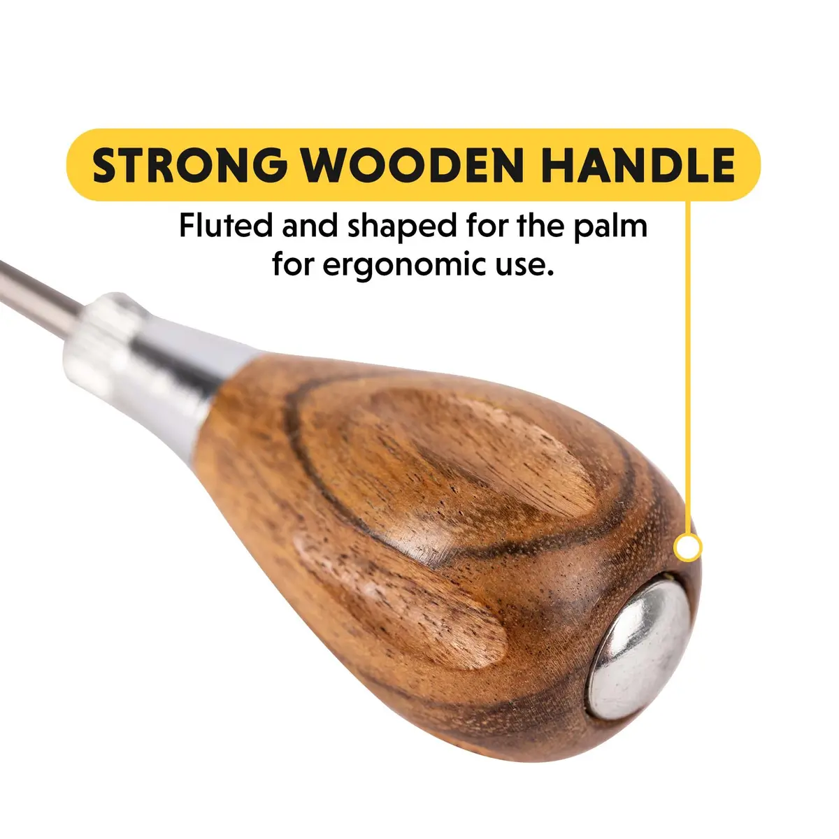 General Tools Scratch Awl Tool with Hardwood Handle, Alloy Steel Blade | Piercing Wood, Scribing, Layout Work - view 3