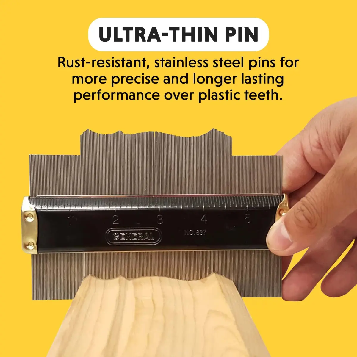 General Tools 837 Contour Gauge 6" (15.24 cm) | Instantly Copy Any Shape for Woodworking & Flooring - view 3