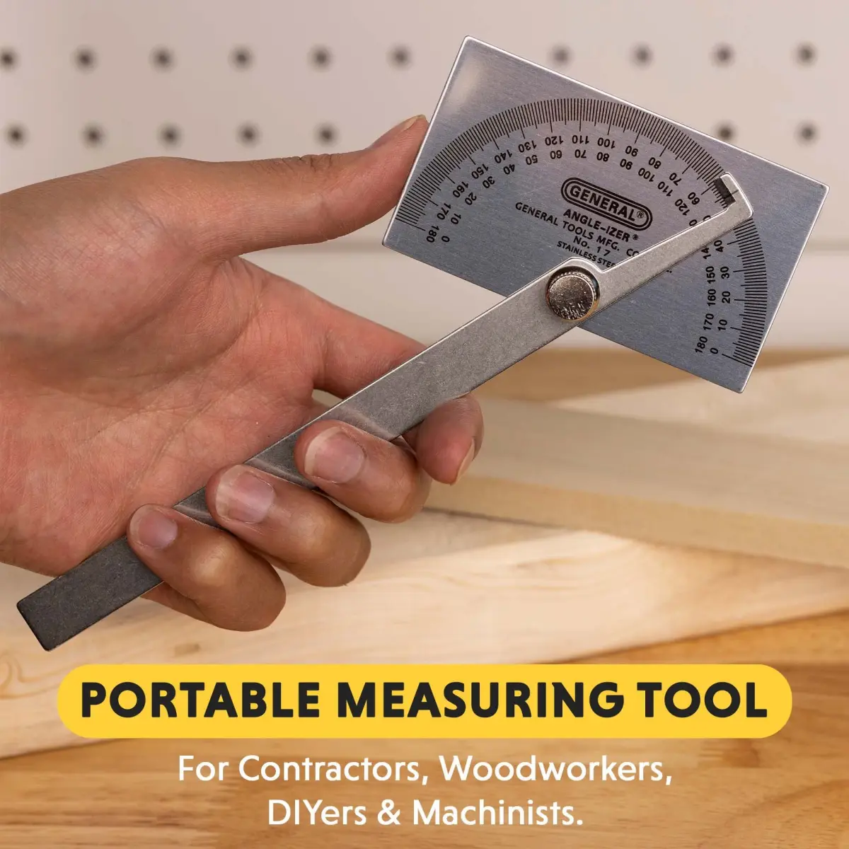 General Tools Square Head Protractor & Angle Finder 15.2 cm (6") | Precise Angle Measurement for Carpentry & Framing - view 3