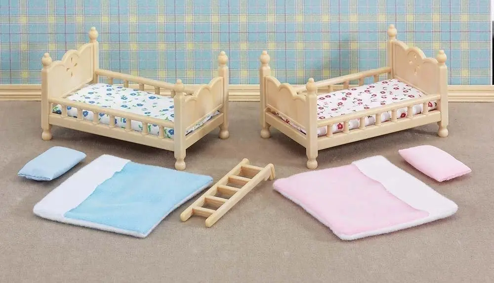 Calico Critters Stack & Play Beds Set - Dollhouse Furniture & Accessories | Bunk Beds for Critters, 8+ Pieces, 1:24 Scale - view 2