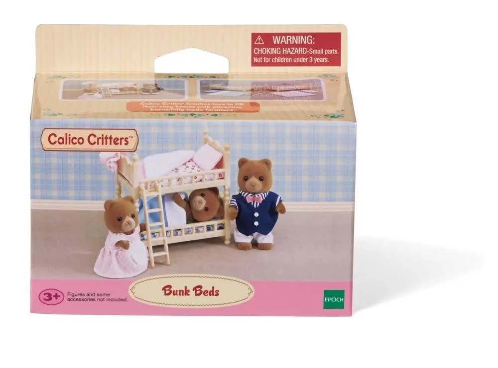 Calico Critters Stack & Play Beds Set - Dollhouse Furniture & Accessories | Bunk Beds for Critters, 8+ Pieces, 1:24 Scale - view 3