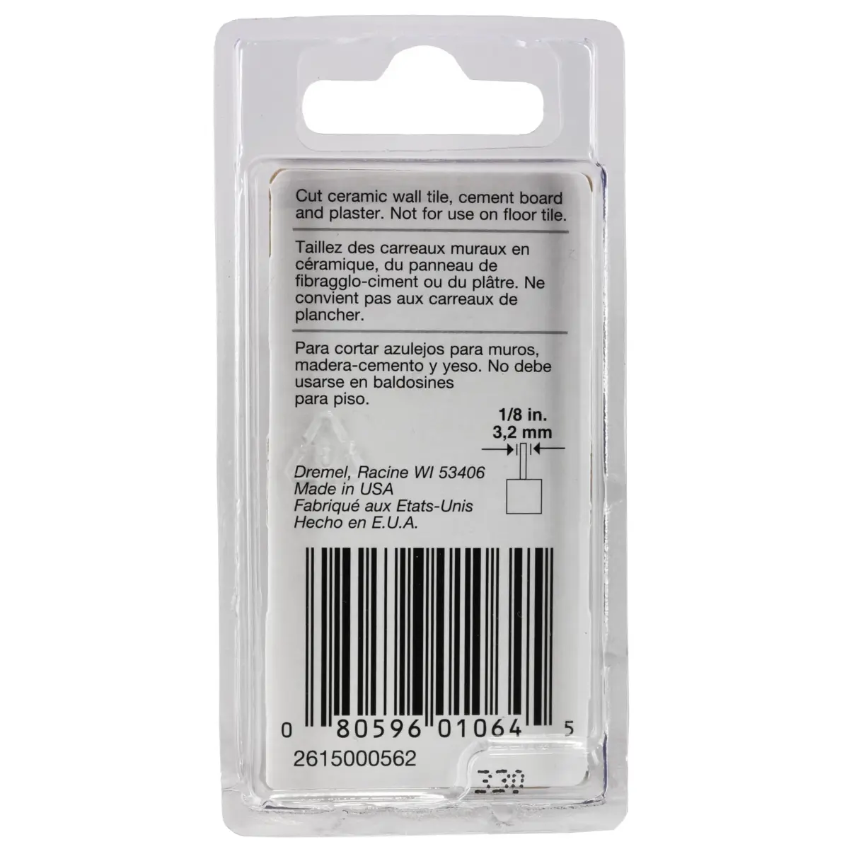 Dremel 562 Tile Cutting Bit, 1/8" (3.2mm) | Cuts Ceramic Wall Tile & Plaster - view 2