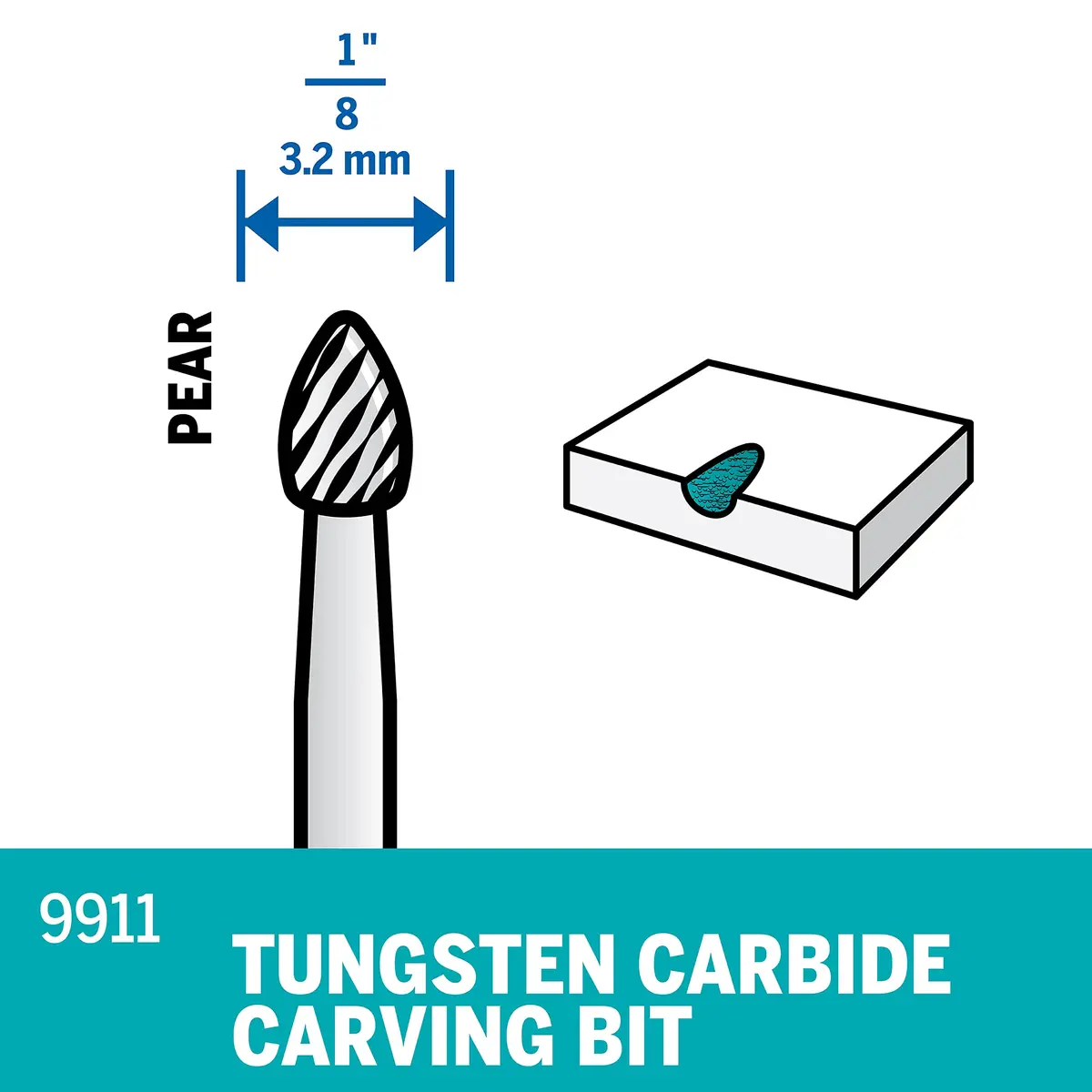 Dremel Tungsten Carbide Cutter 1/8 in | Hard Material Shaping & Grinding - view 3