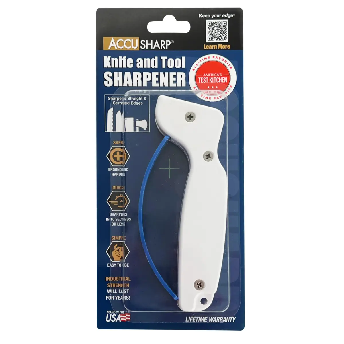 AccuSharp Knife Sharpener White | Restores Straight & Serrated Knives, 0.125 lb - view 3