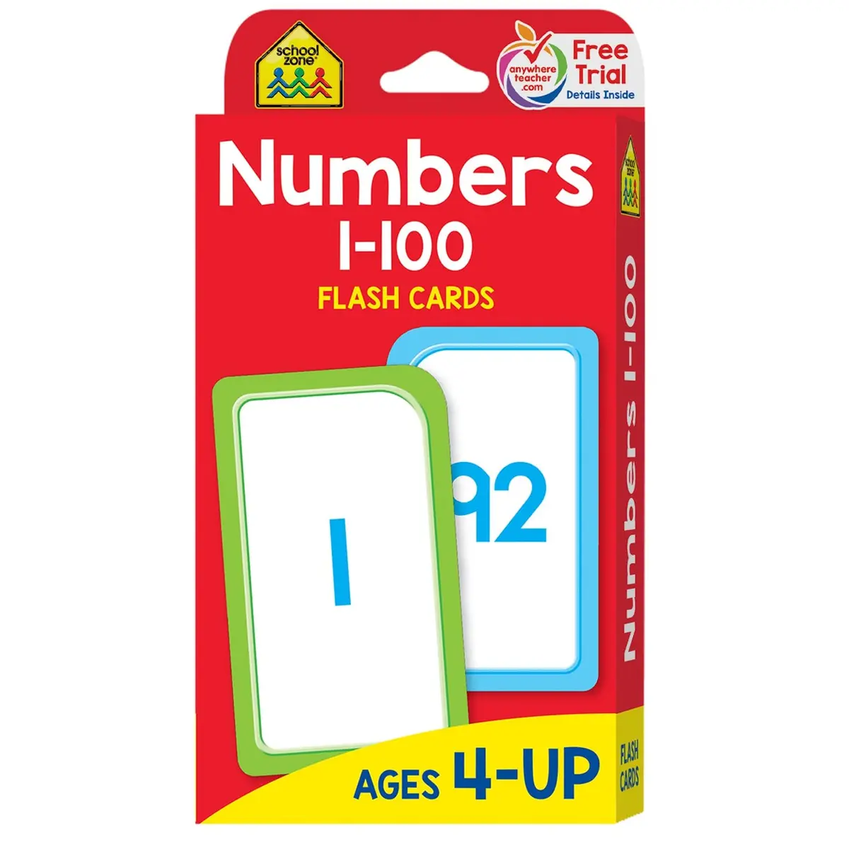 School Zone Numbers 1-100 Flash Cards | 100 Cards for Learning Numeracy & Literacy - main product image