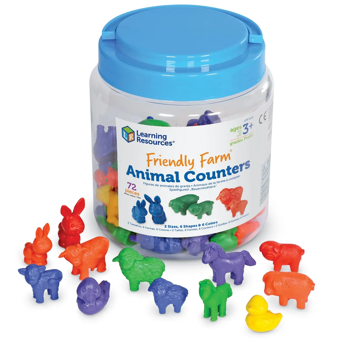 Learning Resources Friendly Farm Animal Counters | 72-Piece Set for Early Math Skills in India - main product image