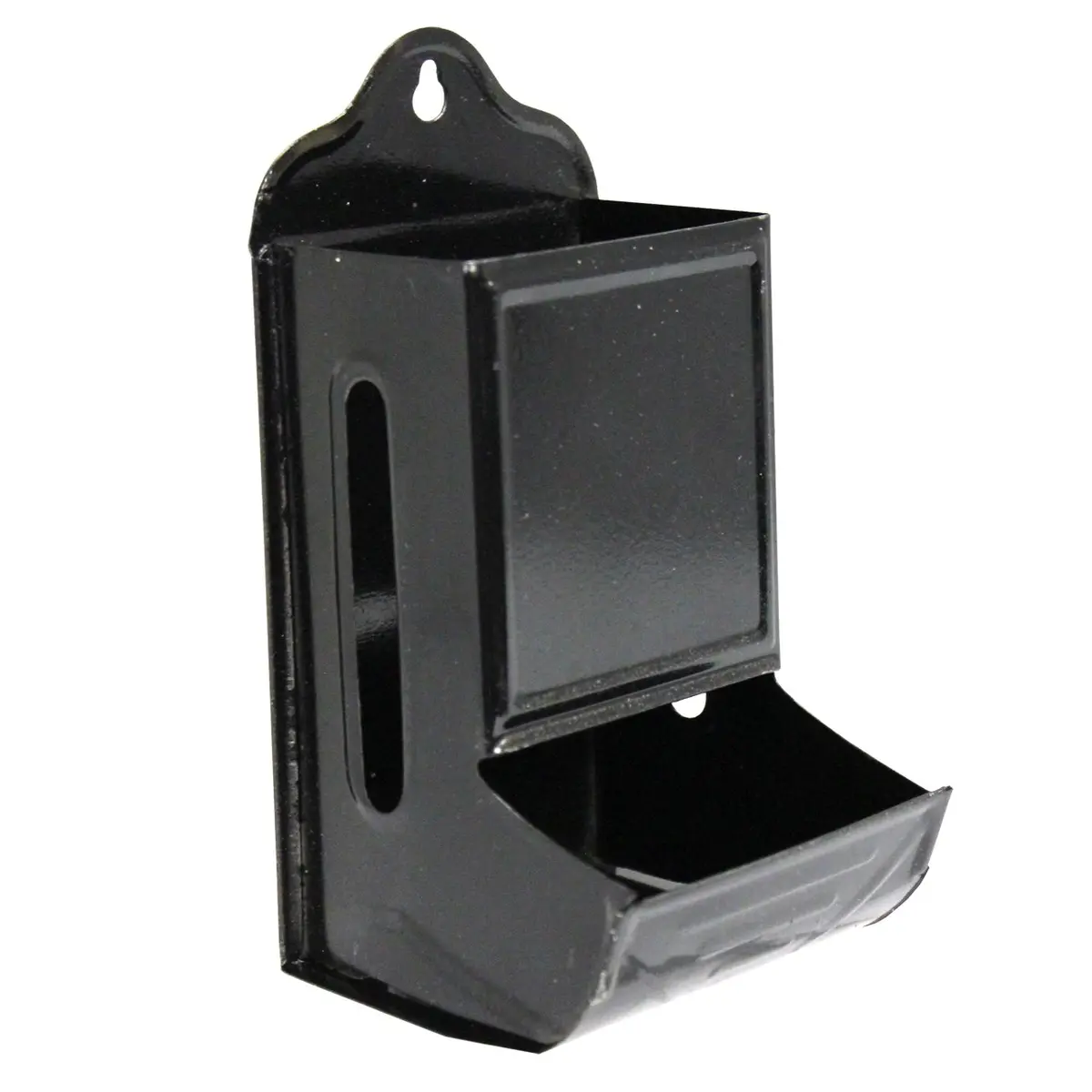 Fulton Match Box Holder | Vintage American Steel Decor for Fireplace & Kitchen - view 2