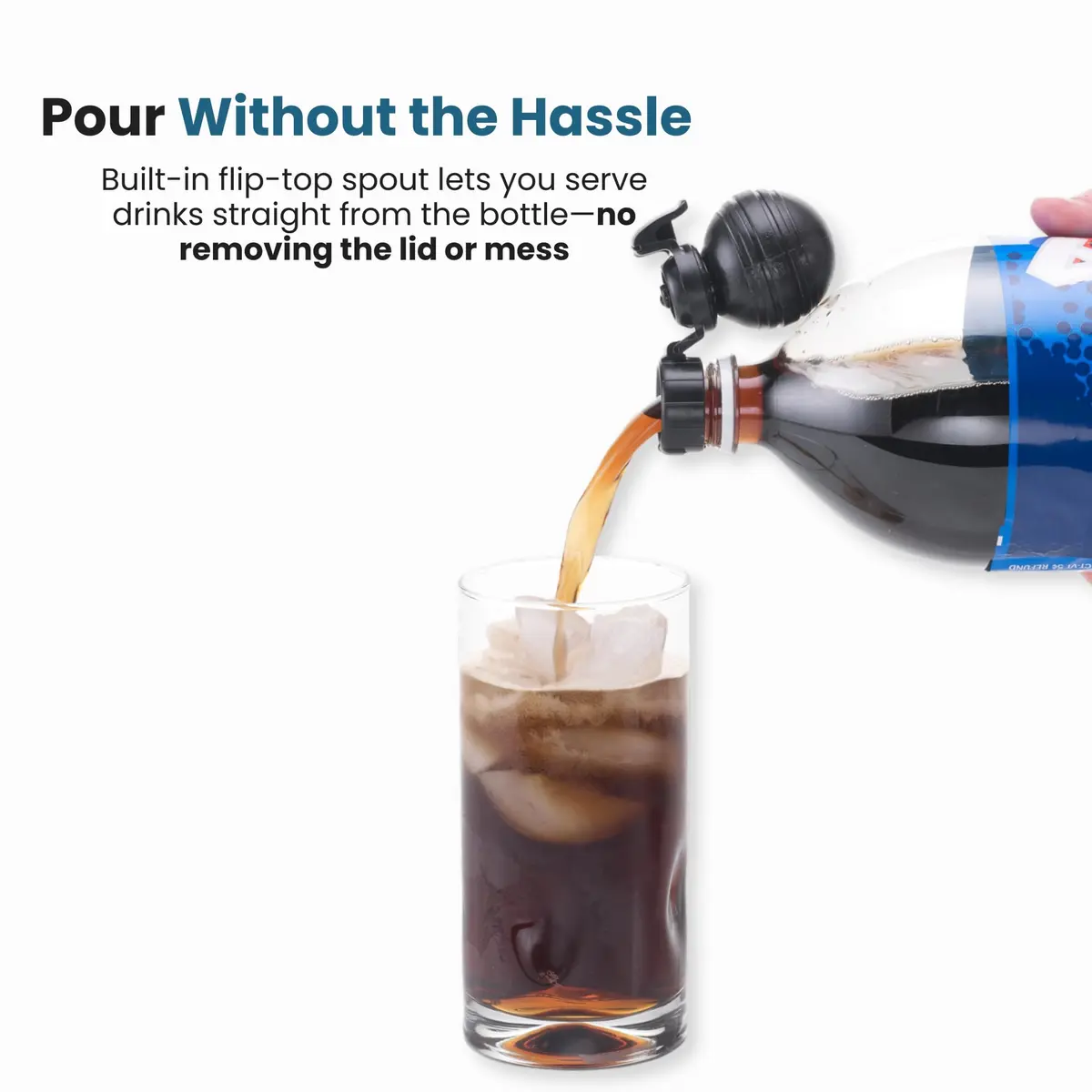 Jokari Keeper Pump & Pour Soda Bottle Cap | Preserves Carbonation, Reusable, Fits Most Plastic Bottles - view 4