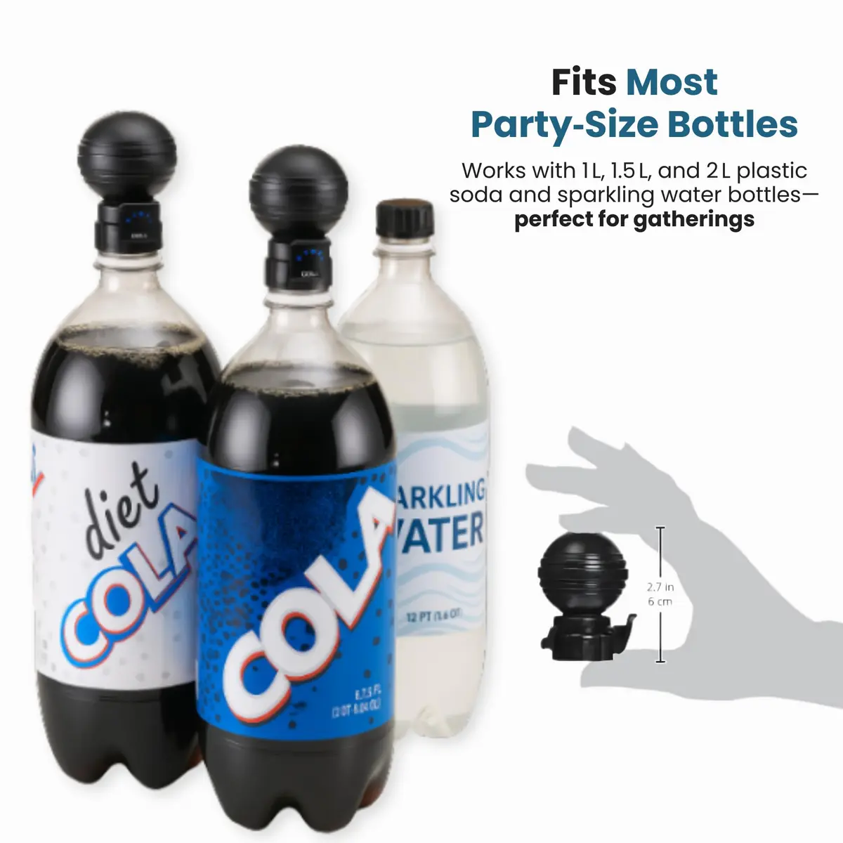 Jokari Keeper Pump & Pour Soda Bottle Cap | Preserves Carbonation, Reusable, Fits Most Plastic Bottles - view 5