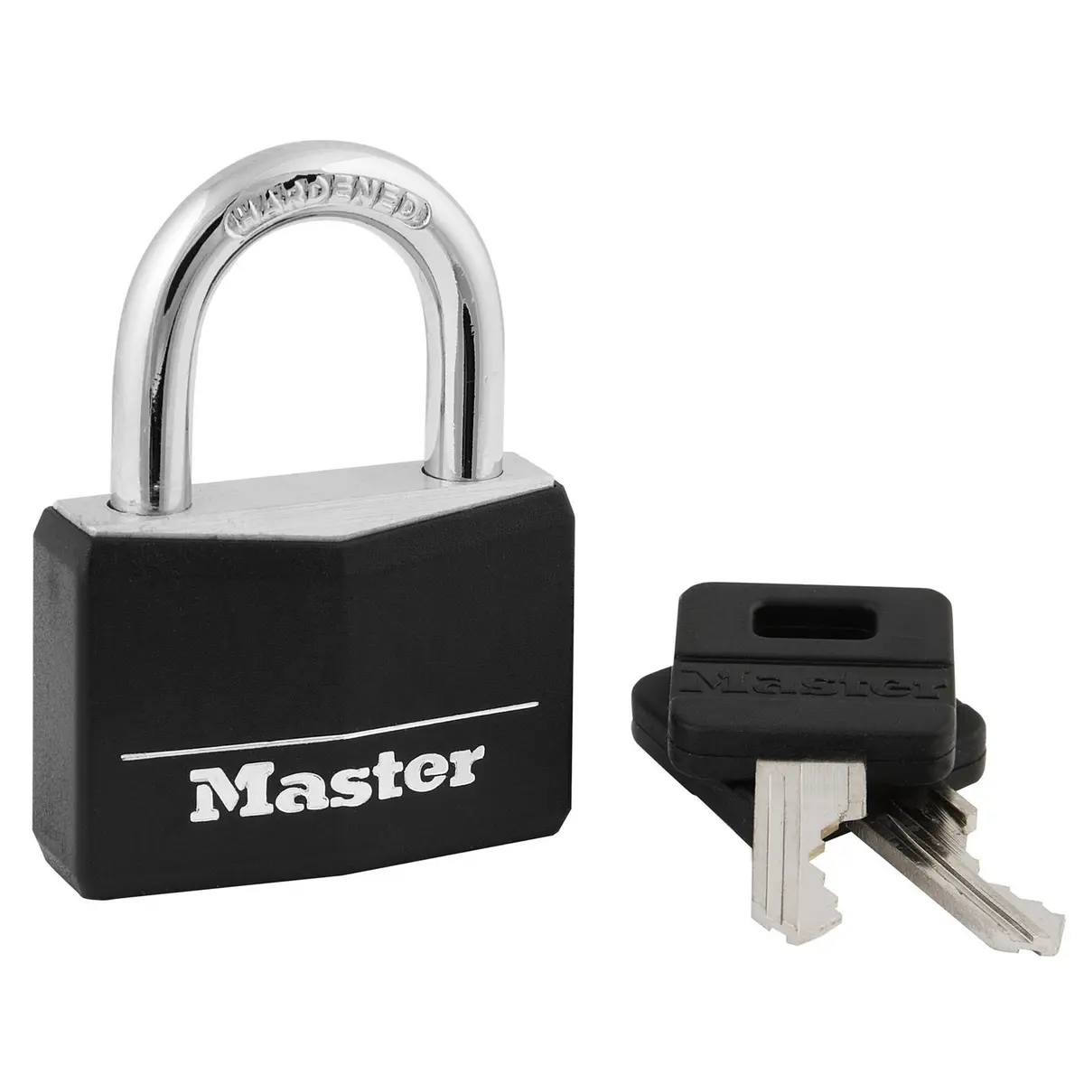 Master Lock Gym Locker Lock, Keyed Lock, Black Covered Aluminum Lock 141D | Scratch & Corrosion Resistant - main product image