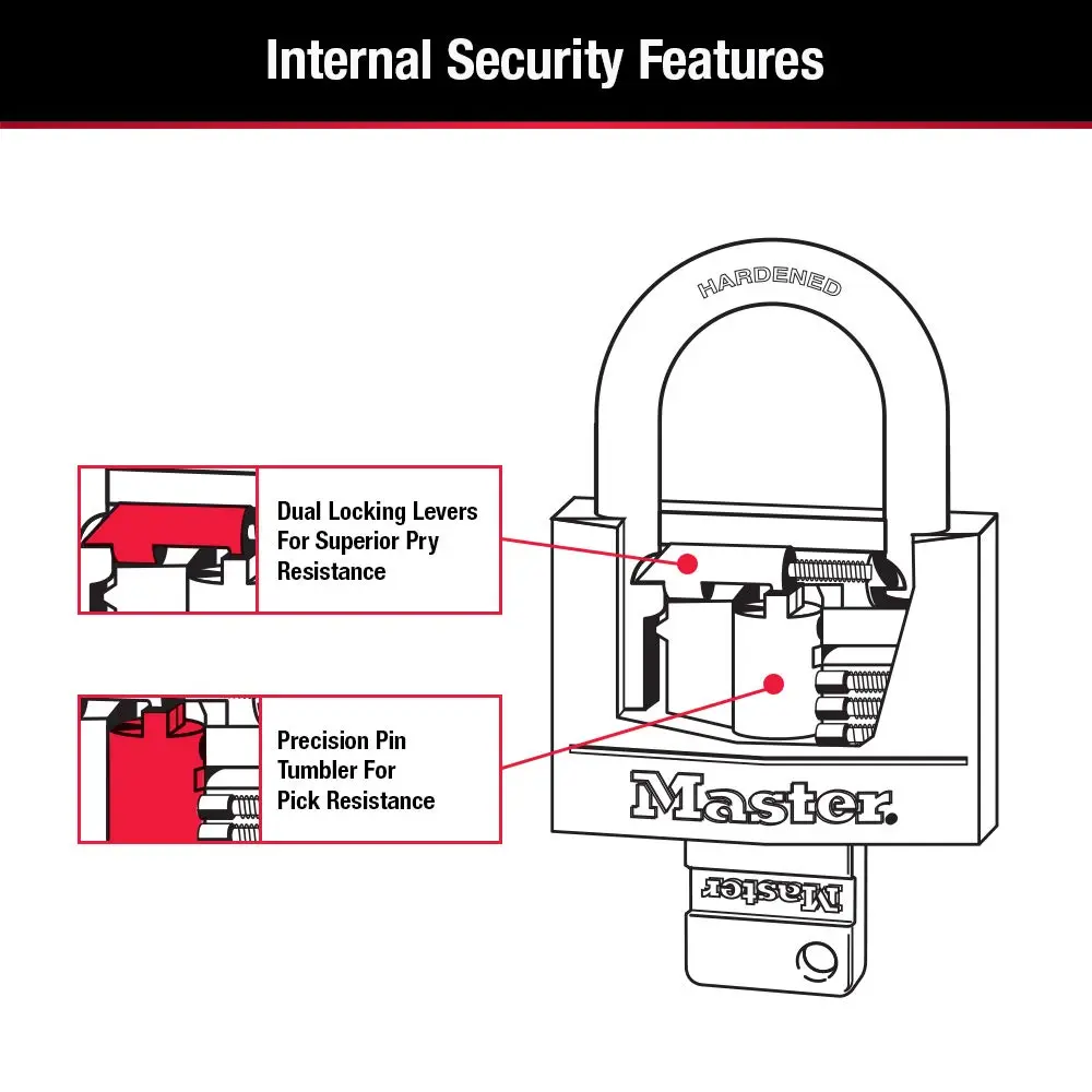 Master Lock Gym Locker Lock, Keyed Lock, Black Covered Aluminum Lock 141D | Scratch & Corrosion Resistant - view 5