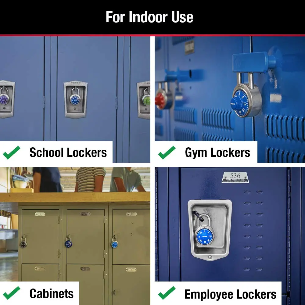Master Lock Combination Lock for Gym Lockers, Blue | 3-Digit Keyless Security - view 3