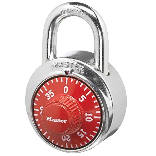 Master Lock 1504D Locker Lock Combination Padlock 48mm Red | Keyless Security - main product image