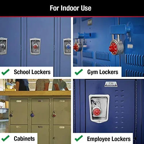 Master Lock 1504D Locker Lock Combination Padlock 48mm Red | Keyless Security - view 3
