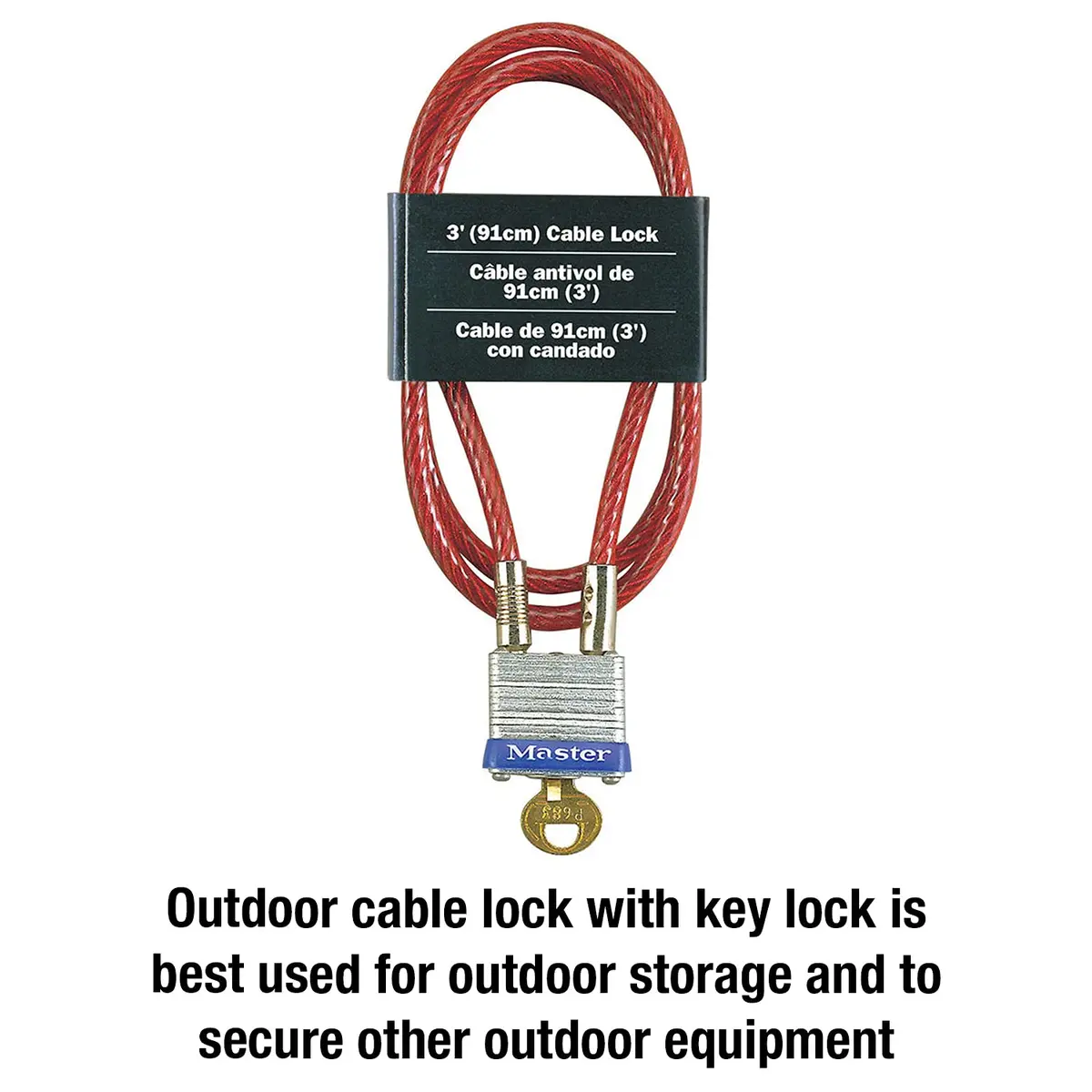Master Lock 719D Steel Cable with Key Lock 3 ft (91 cm) | Outdoor Security - view 2
