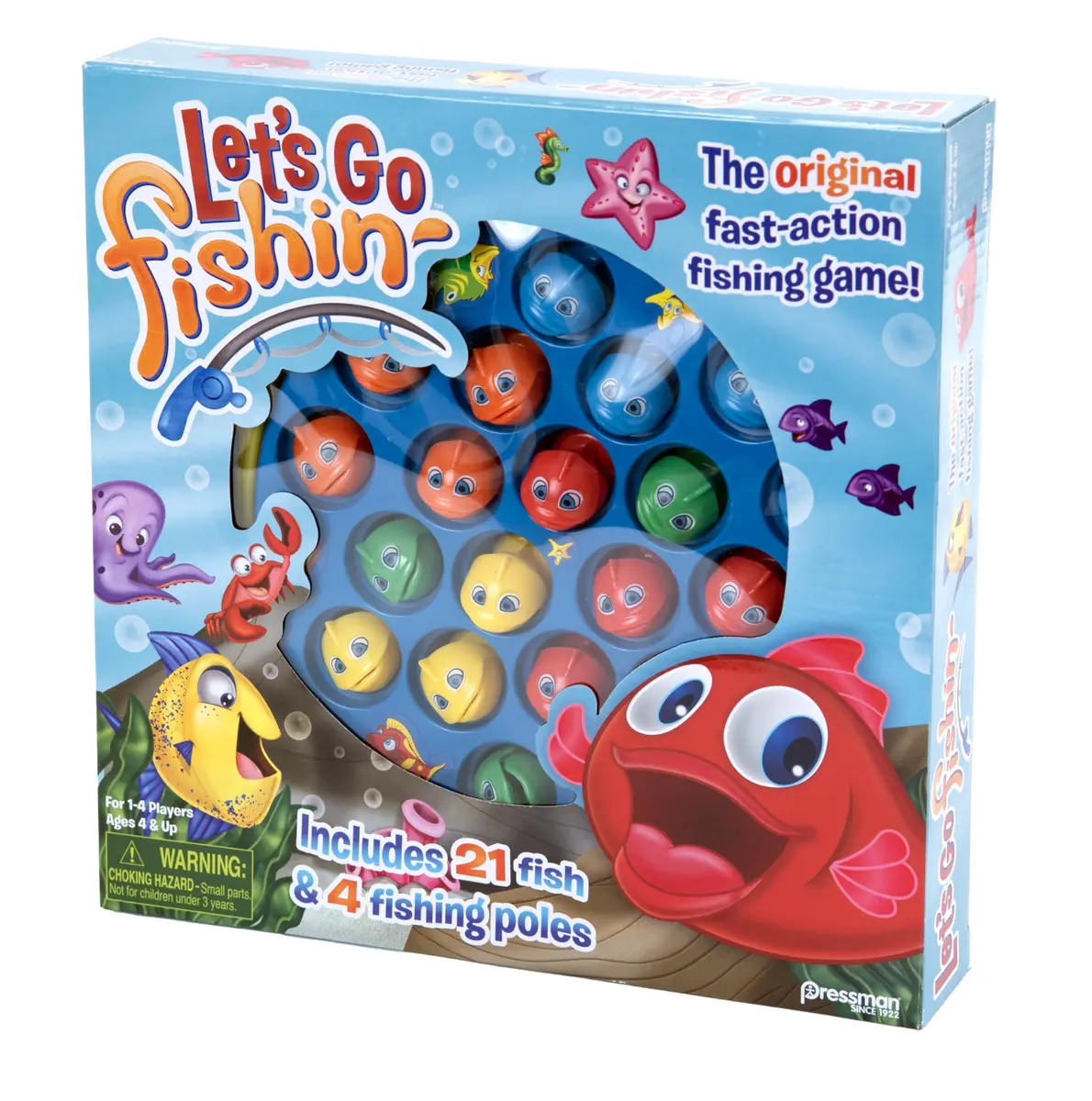 Pressman Let's Go Fishin' Game - Original Rotating Pond Edition | 21 Fish, 4 Poles, Ages 4+ - view 7