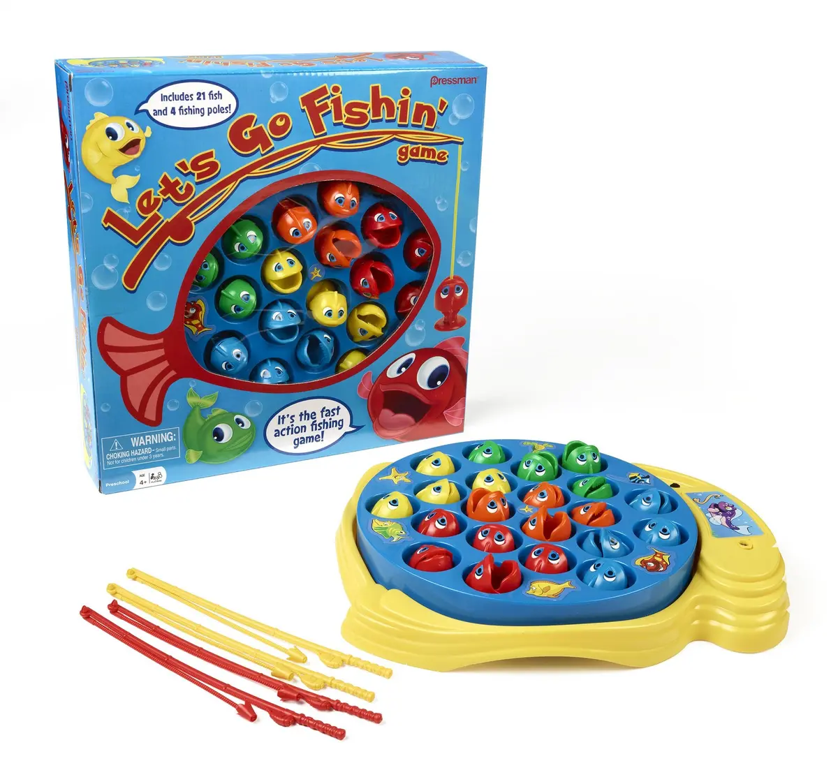 Pressman Let's Go Fishin' Game - Original Rotating Pond Edition | 21 Fish, 4 Poles, Ages 4+ - view 2