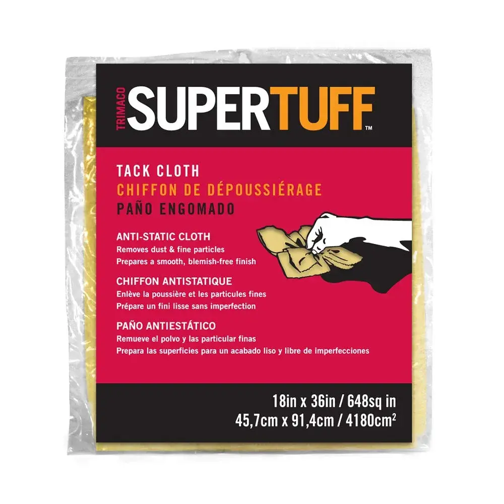 Trimaco Tack Cloth 18" x 36" Tan (Pack of 1) | Dust-Free Surface Prep for Fine Finishes - main product image
