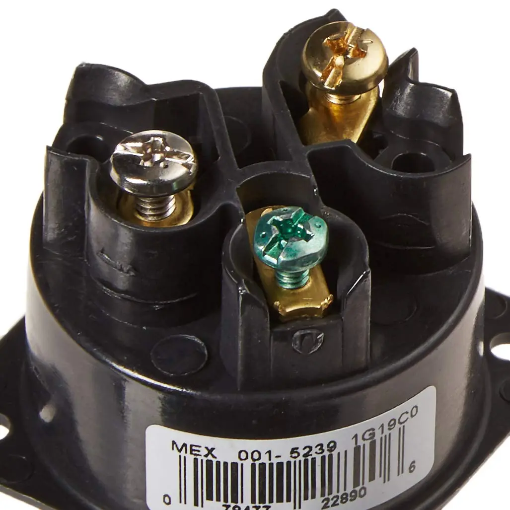 Leviton 15 Amp, 125 Volt, Flanged Inlet Receptacle, Straight Blade, Commercial Grade, Grounding, Back Wired, Black | Heavy-duty UL 498 approved plug - view 3