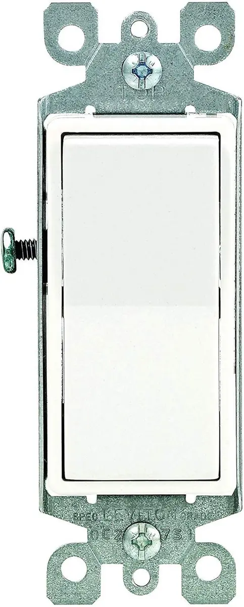 Leviton Decora Rocker Single-Pole AC Quiet Switch 15 Amp | Modern, Reliable, Grounded (70-120 chars) - view 3