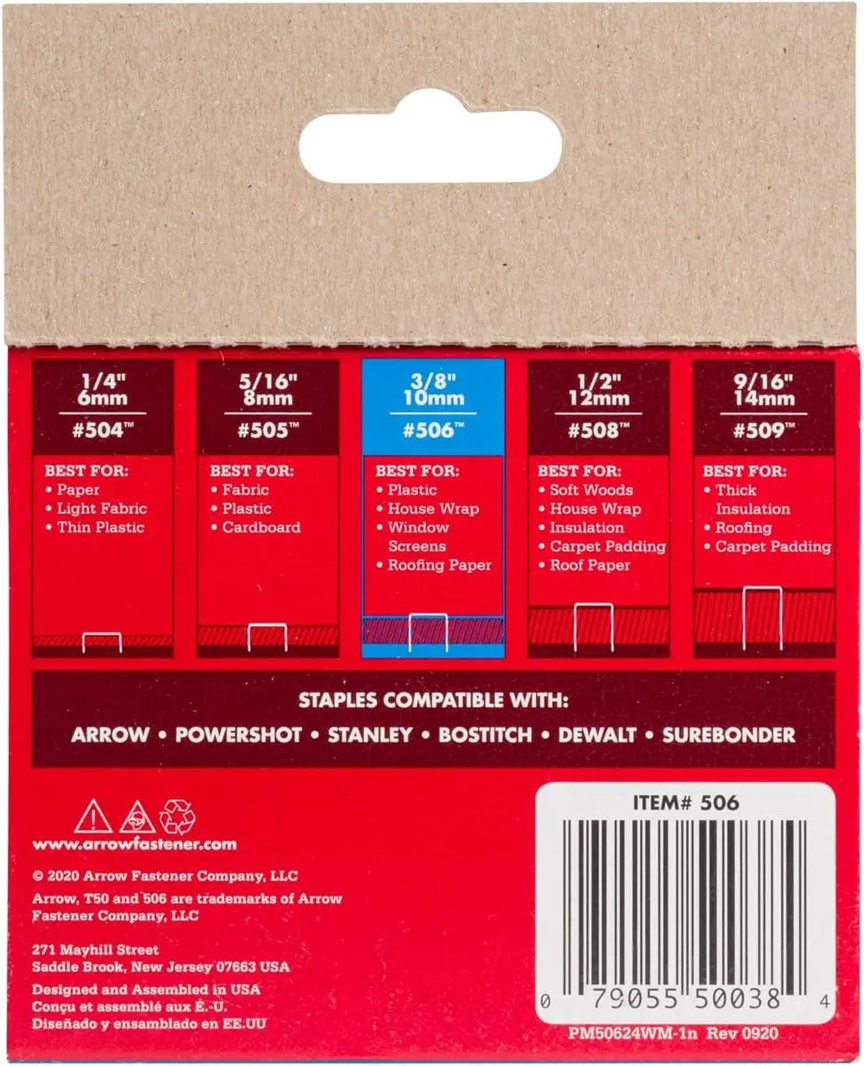 Arrow Heavy Duty Staples 3/8-Inch Leg & Crown | Durable Steel for Upholstery & Construction - view 9