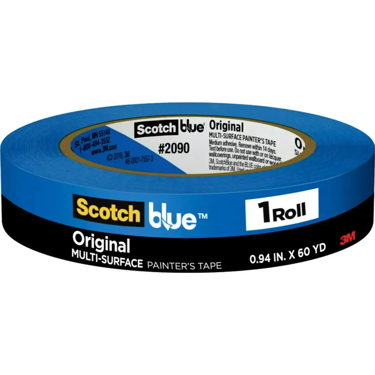 ScotchBlue Original Multi-Surface Painter's Tape 2.4 cm (1 Inch) x 54.8 m (180 Ft) | Clean Removal Tape for Walls, Trim, Glass - main product image
