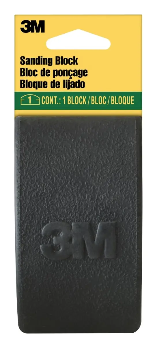 3M Rubber Sanding Block 12.1 cm x 6.7 cm (4.75 x 2.63 in) | Classic Heavy Duty Sanding Tool - main product image