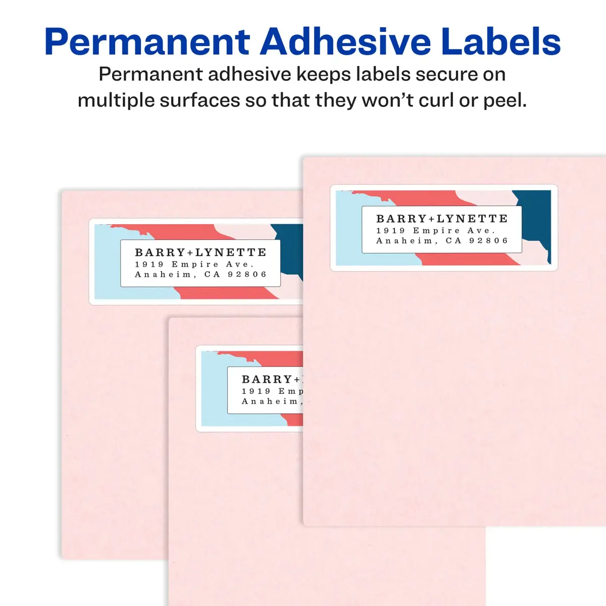 Avery Easy Peel Printable Address Labels with Sure Feed, 1" x 4", White, 500 Blank Mailing Labels | Reliable Printer Feed - view 3