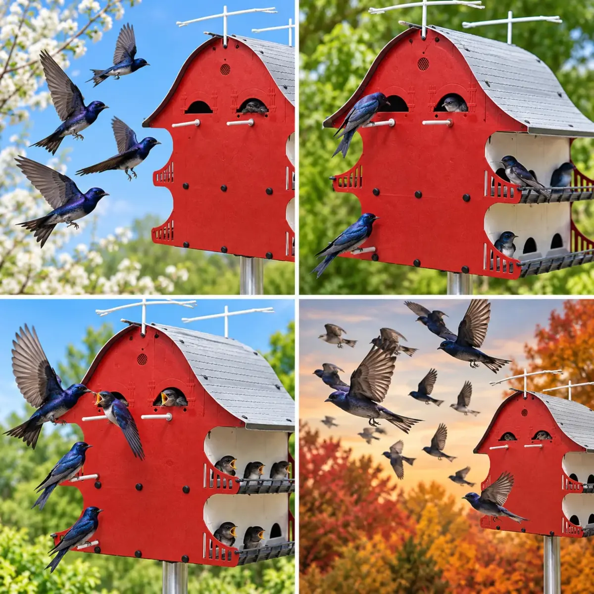 S&K Purple Martin House, 16-Room Birdhouse for Backyard Birding | Durable Polypropylene, Easy Assembly, 16 Compartments - view 6