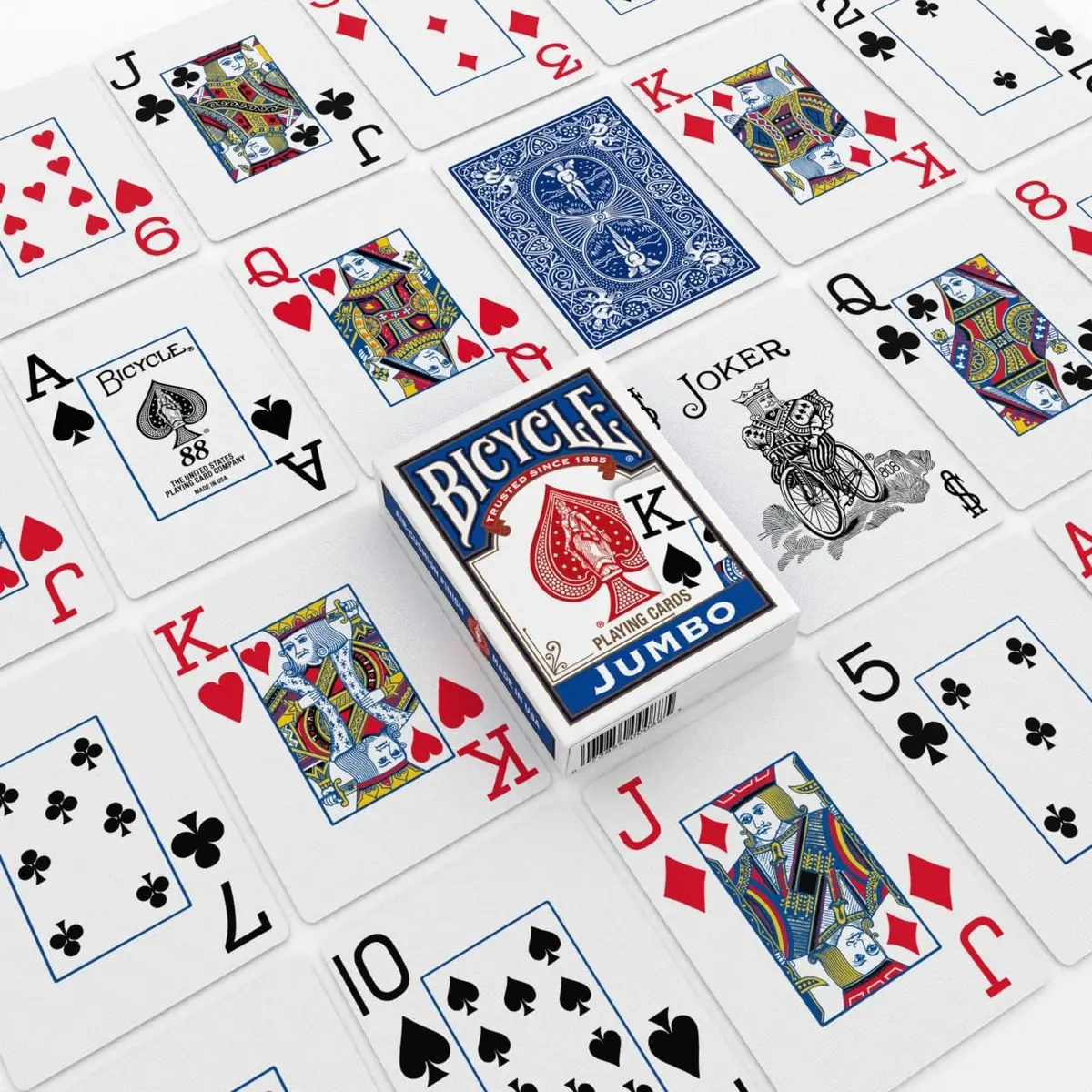 Bicycle Jumbo Index Poker Size Playing Cards (Colors May Vary) | Classic Jumbo Bicycle Rider Back - view 4