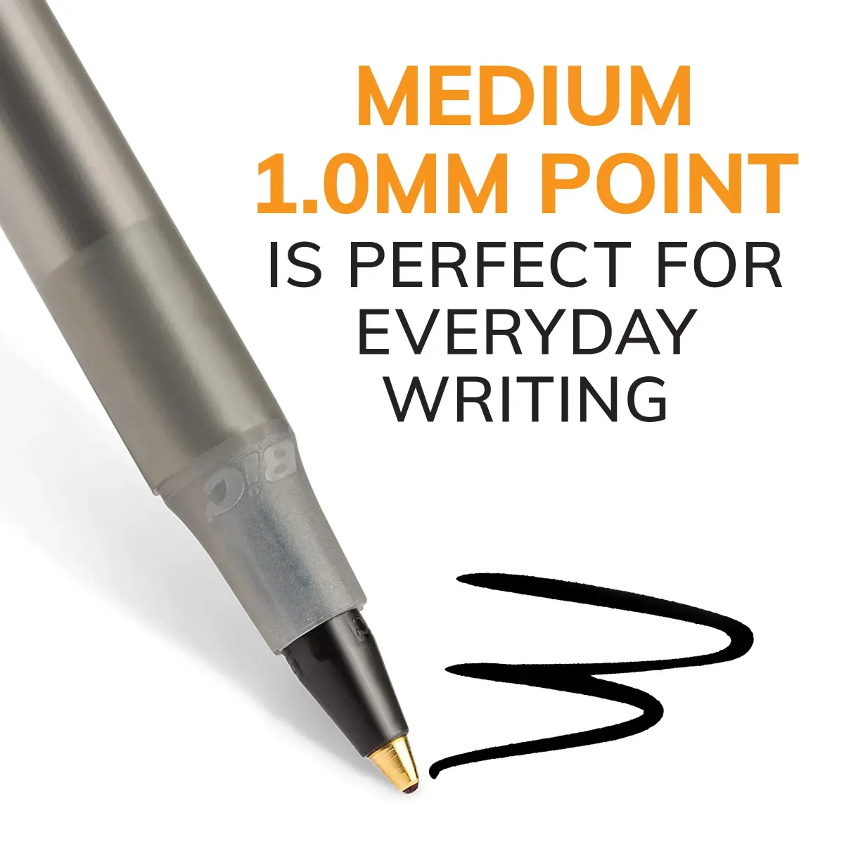 BIC Round Stic Xtra Life Black Ballpoint Pens, Medium Point (1.0mm), 10-Count Pack | Smooth Writing Comfort - view 2