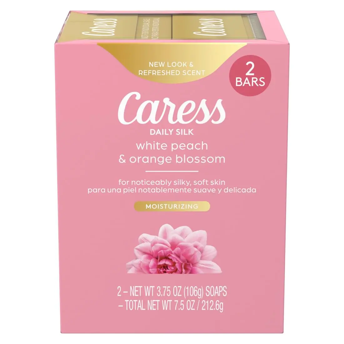 Caress Beauty Bar Soap for Women, Daily Silk with Silk Extract & Floral Oil, 3.75 oz, 2 Bath Bars | Silky, Moisturizing Body Soap - main product image