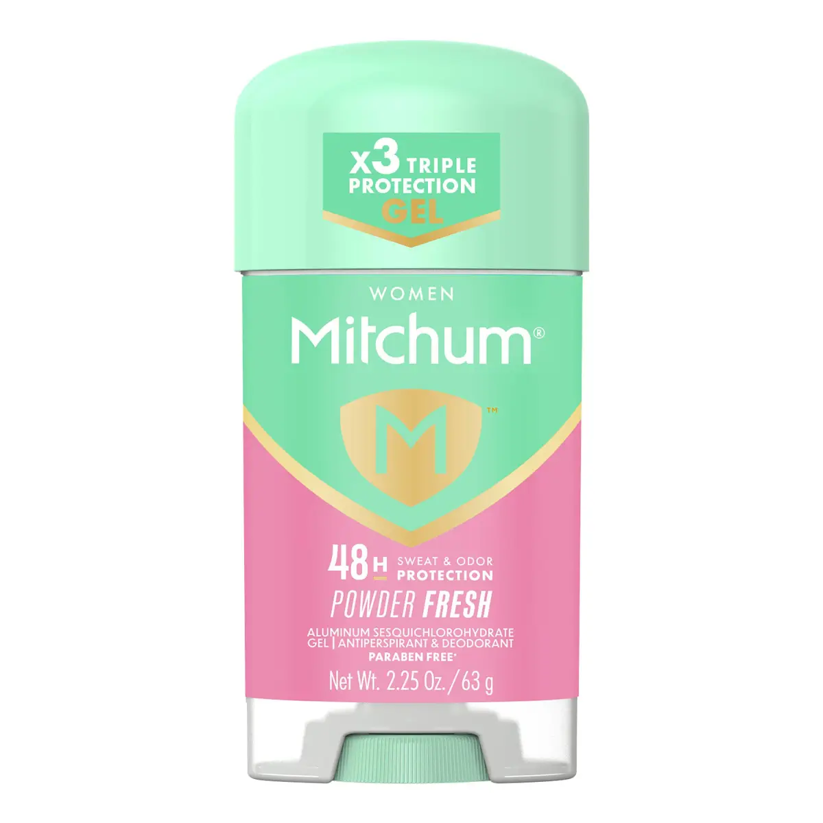 Mitchum Women's Triple Odor Protection Antiperspirant & Deodorant Gel, Powder Fresh, 63g (2.25 oz) | 48HR Sweat & Odor Control - main product image
