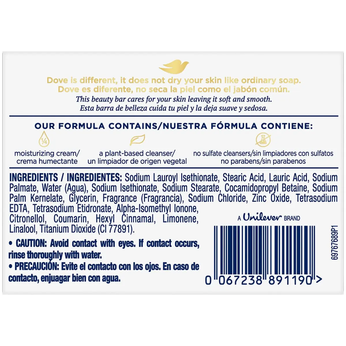 Dove Sensitive Skin Beauty Bar 8 Bars (272 oz Total) | Hypoallergenic & Fragrance-Free Cleanser - view 2
