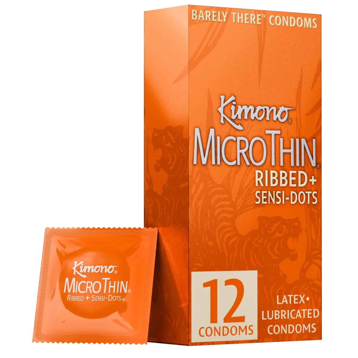 Kimono MicroThin Ribbed Sensi-Dots Condoms Pack of 12 | Ultra Thin, Ribs & Dots, Vegan Latex, Japan - main product image