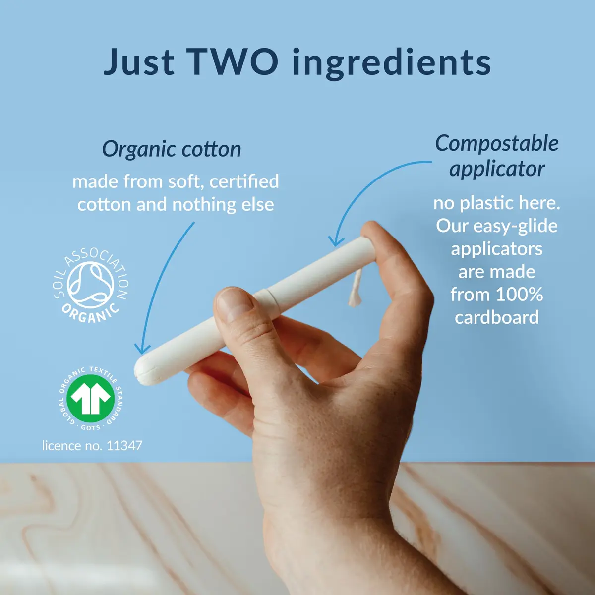 Natracare Organic Cotton Regular Tampons with Cardboard Applicator, Plastic Free, Chlorine Free, Biodegradable 100% Cotton (16 Count) | 100% Organic Cotton - view 2
