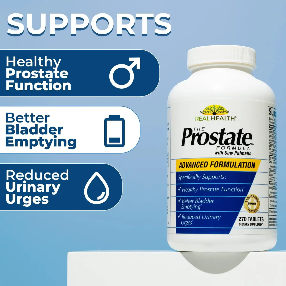 Real Health The Prostate Formula, Pomegranate, Zinc, Pumpkin - 270 Count | Supports prostate health and urinary comfort - view 3