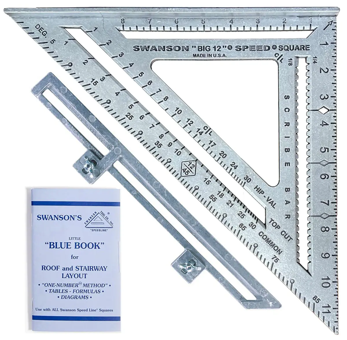 Swanson Tool Co. S0107 "Big 12" Speed Square 30cm (12-Inch) | Professional Layout Tool with Blue Book - main product image