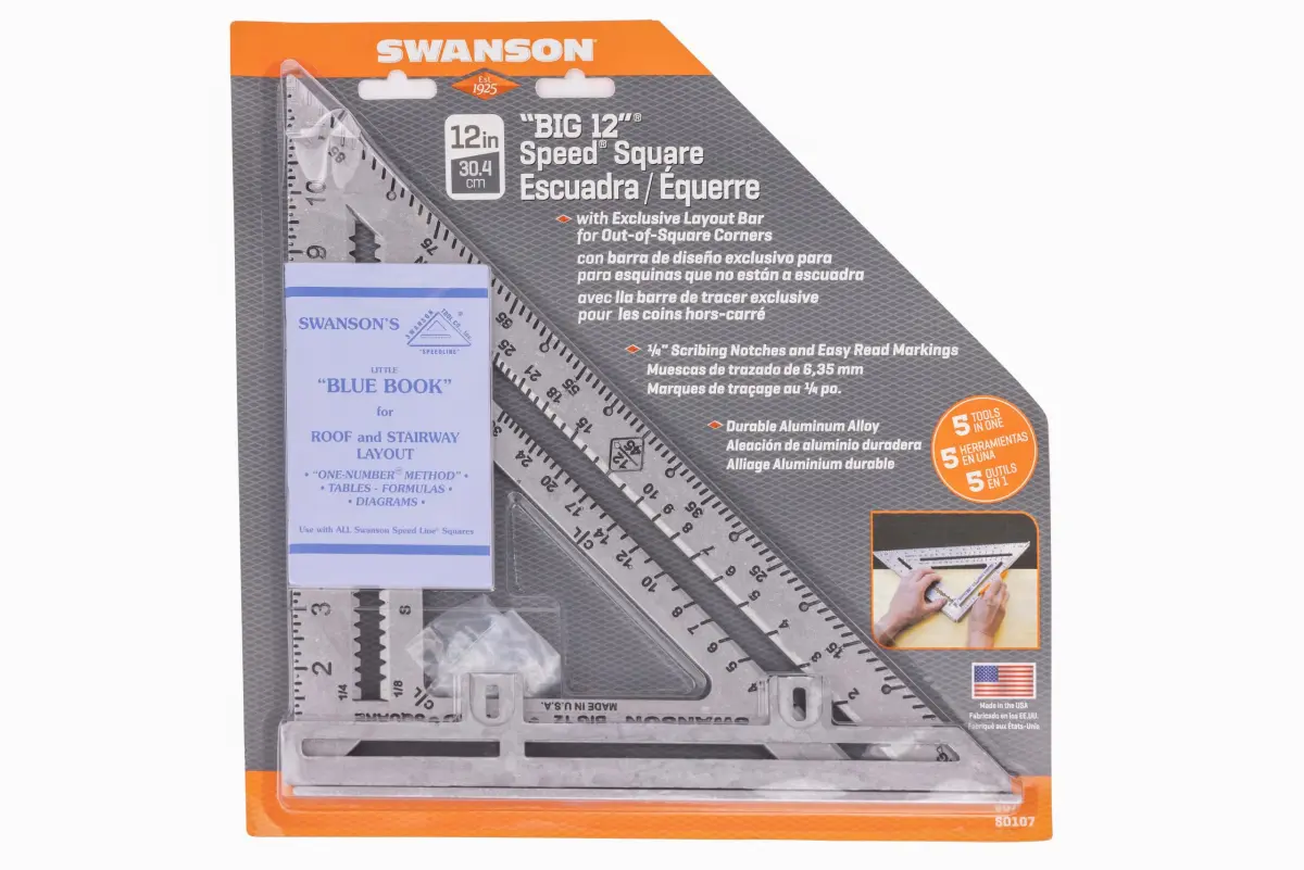 Swanson Tool Co. S0107 "Big 12" Speed Square 30cm (12-Inch) | Professional Layout Tool with Blue Book - view 3
