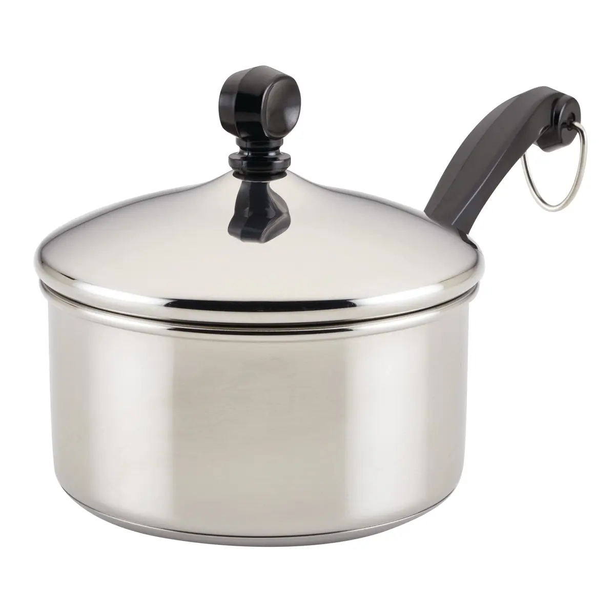 Farberware Classic Series Stainless Steel Sauce Pan with Lid, 1 Qt | Durable, Induction Compatible, Mirror Finish (120 chars) - main product image