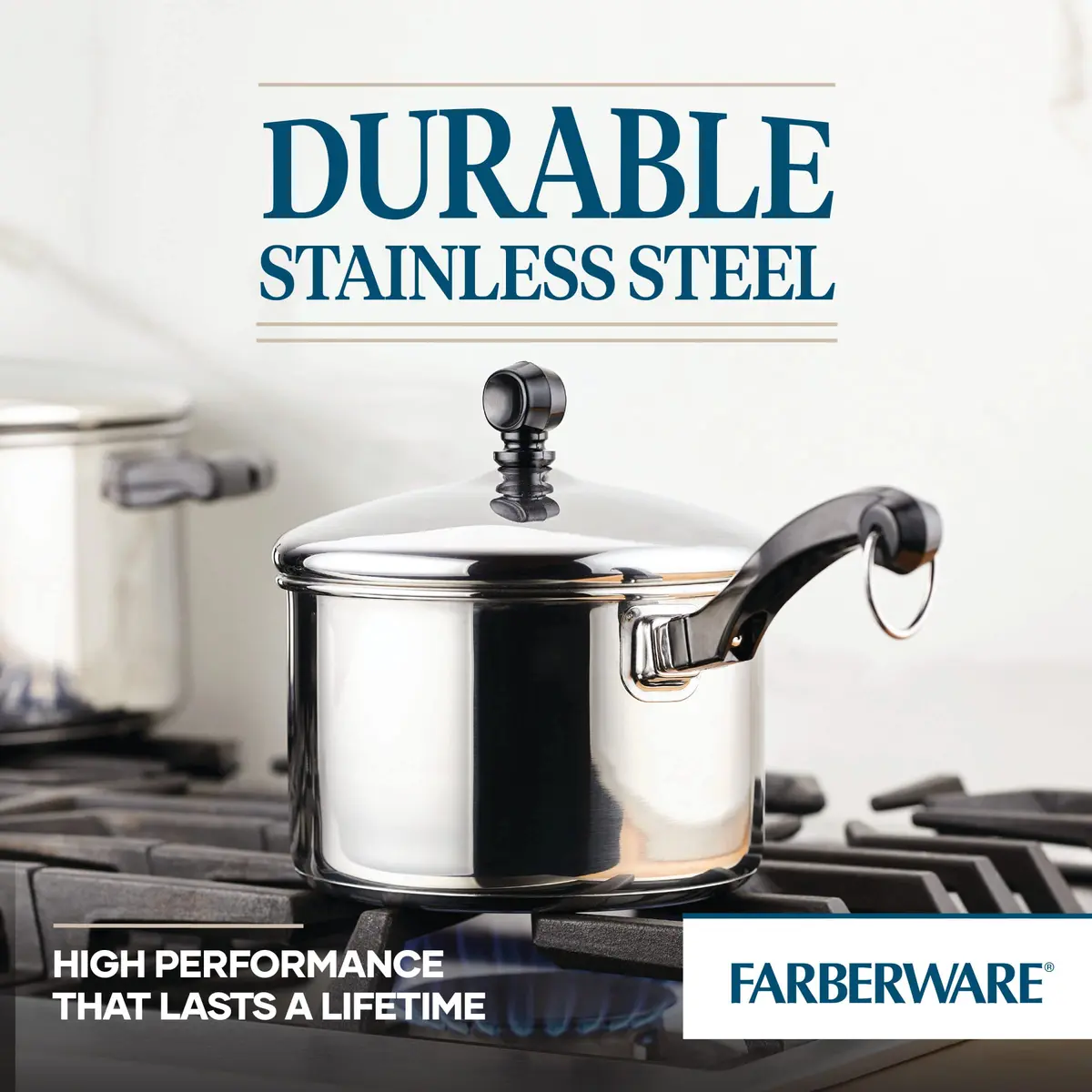 Farberware Classic Series Stainless Steel Sauce Pan with Lid, 2 Qt | Induction Compatible, Oven Safe - view 6