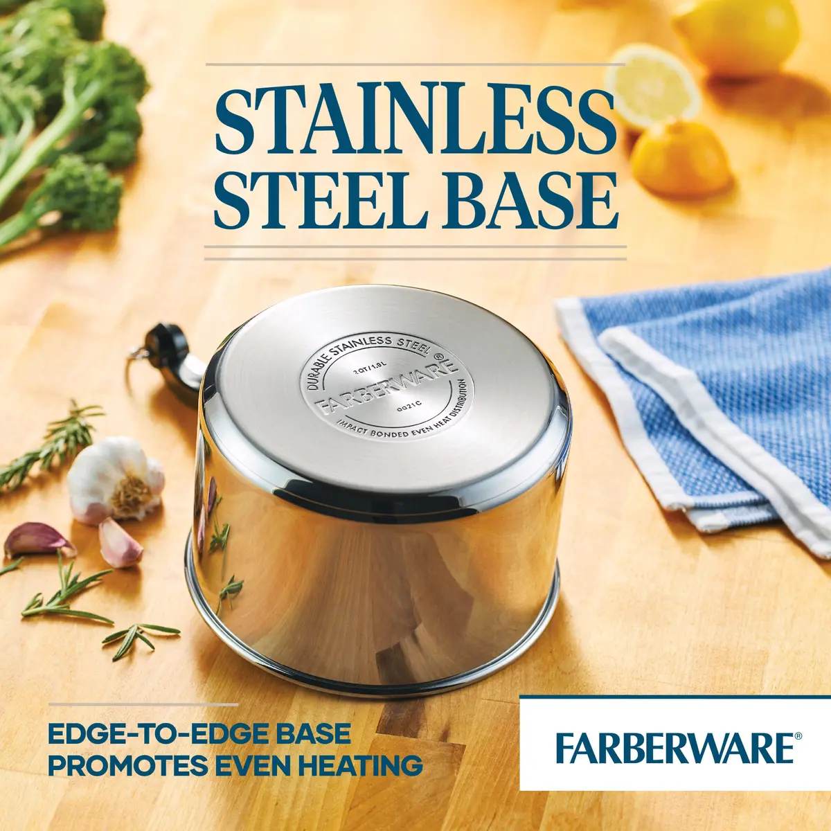 Farberware Classic Series Stainless Steel Sauce Pan with Lid, 2 Qt | Induction Compatible, Oven Safe - view 7