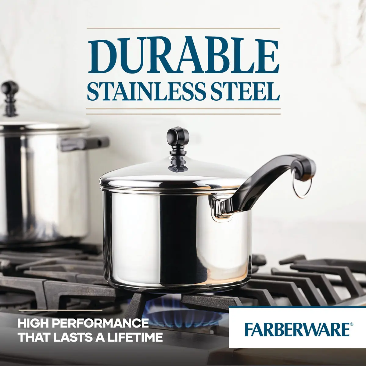 Farberware Classic Series Sauce Pan with Lid, 3-Quart, Stainless Steel | Durable, Induction Compatible, Oven Safe - view 5
