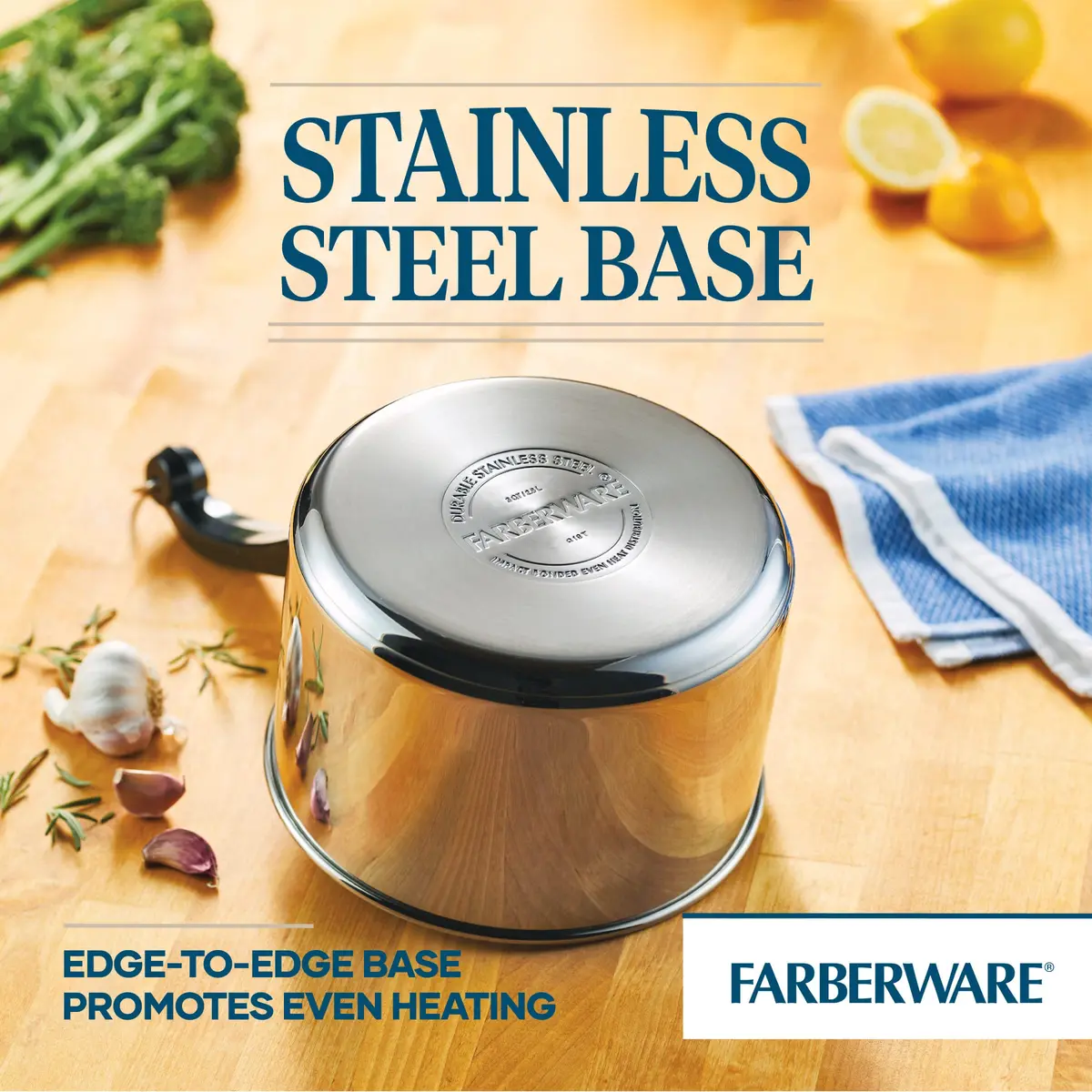 Farberware Classic Series Sauce Pan with Lid, 3-Quart, Stainless Steel | Durable, Induction Compatible, Oven Safe - view 6