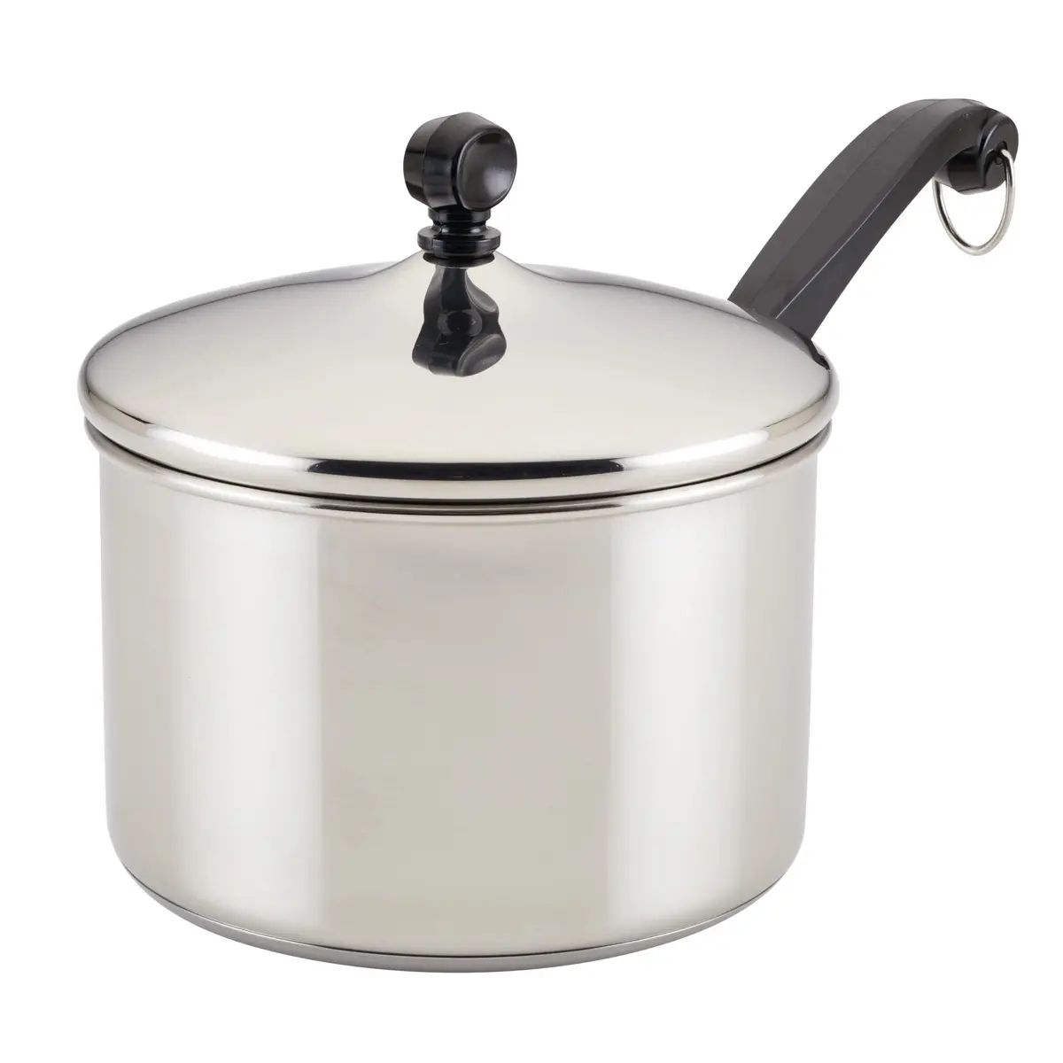Farberware Classic Series Sauce Pan with Lid, 3-Quart, Stainless Steel | Durable, Induction Compatible, Oven Safe - main product image