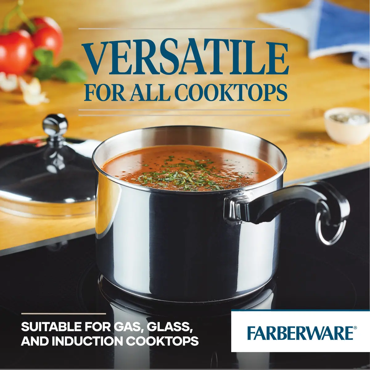 Farberware Classic Series Sauce Pan with Lid, 3-Quart, Stainless Steel | Durable, Induction Compatible, Oven Safe - view 3